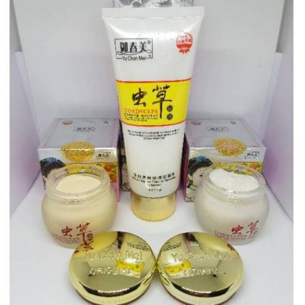 Paket Yu Cun Mei Cordyceps Day and Night Cream plus Facial Foam Yu Chun Mei Cordyseps Original