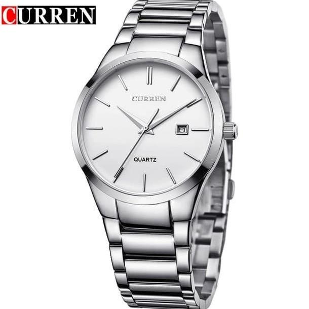 Jam Tangan Pria / Curren 8106 Date Original Curren SILVER PUTIH