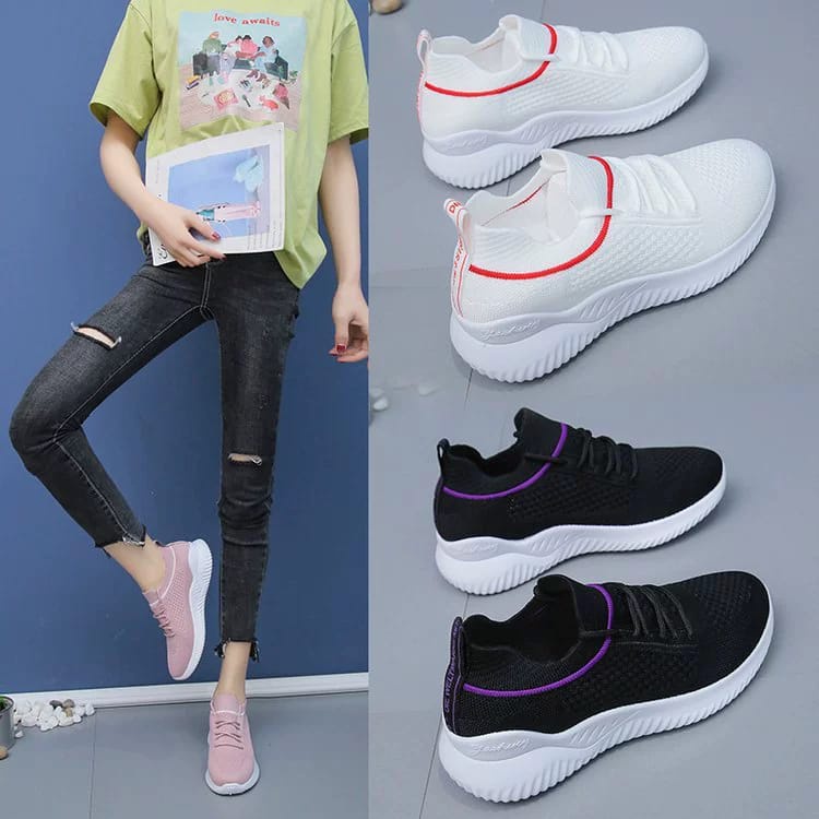 ♫ Megata ♫ S001 Sepatu Premium Sneakers Wanita Korea Import Fashion Sport Olah Raga Jogging Gym