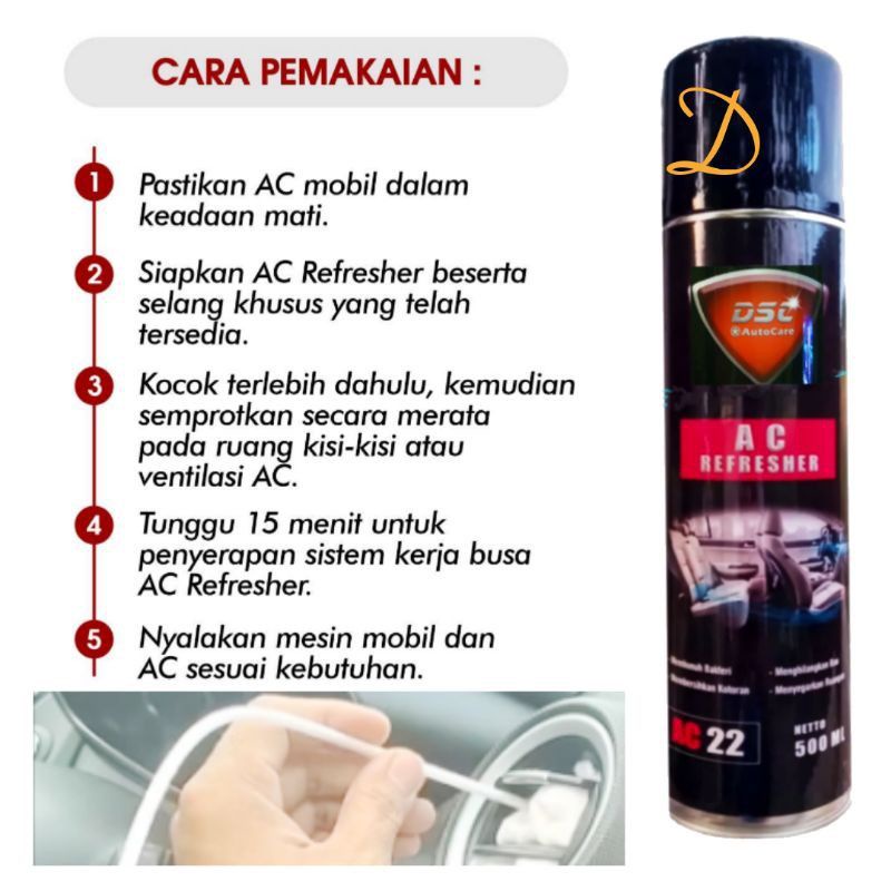 Ac cleaner mobil kemasan 500 ml Penyegar bau AC mobil DSC ac refresher mobil pembersih ac mobil