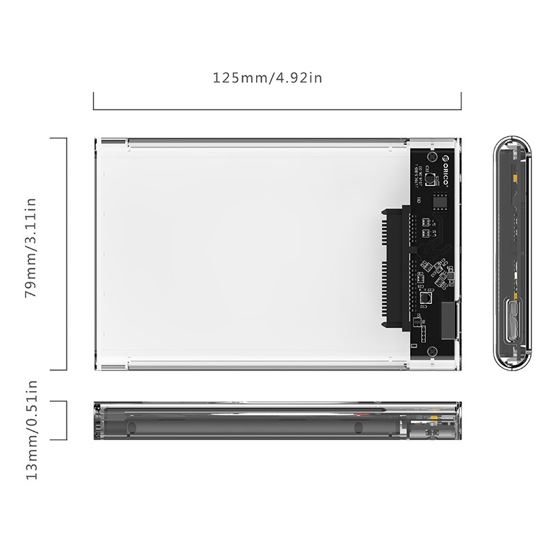 Orico Hard Drive Enclosure 2.5 inch USB 3.0 - 2139U3Transp