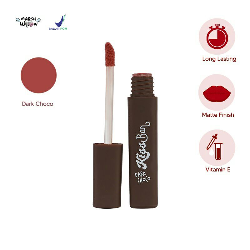 MARSHWILLOW Kiss Bar Dark Choco Lip Liquide Original BPOM