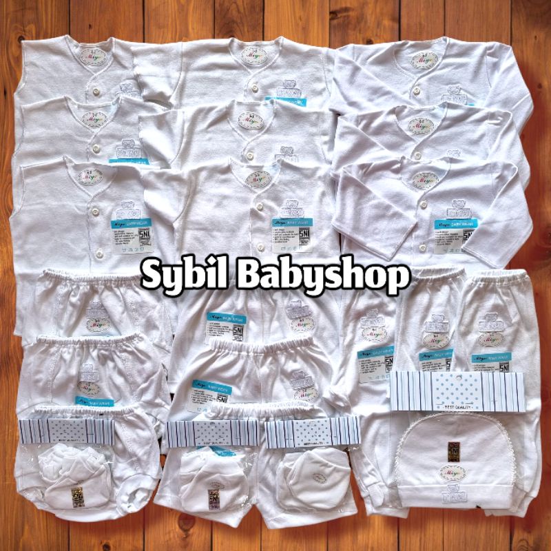 Paket Lengkap Baju Bayi NB Miyo PUTIH 0-6 Bln Isi 31 Pcs |  Kado Bayi