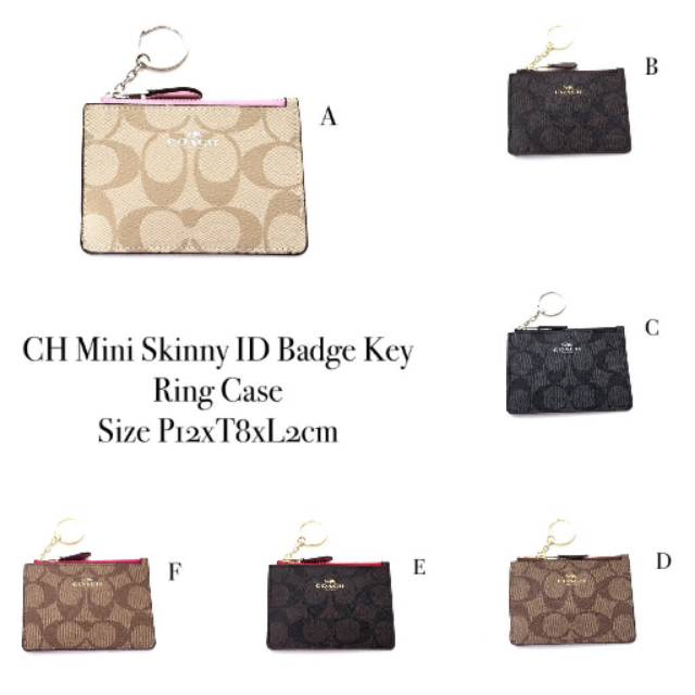 

Coach Mini Skinny ID Badge Key Ring Case