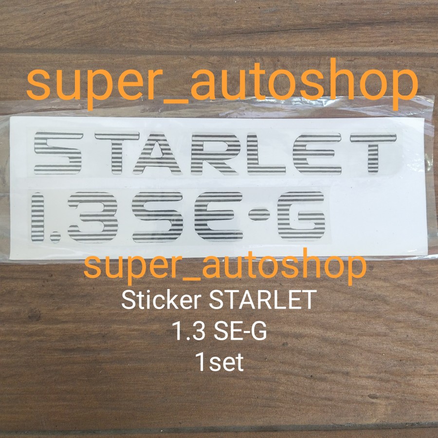 sticker stiker starlet 1.3 SE-G 1set