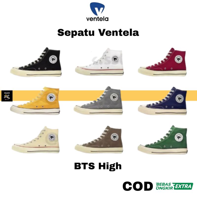 SEPATU VENTELA BACK TO 70S BTS HIGH ALL VARIANT / BTS HIGH BLACK NATURAL / BTS HIGH WHITE / BTS HIGH