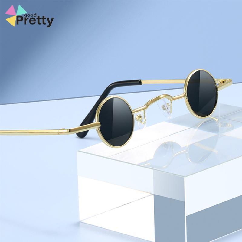 Kacamata Bulat Retro Ultra Kecil Pria Wanita Hip-Hop Punk Style Sunglasses - PD