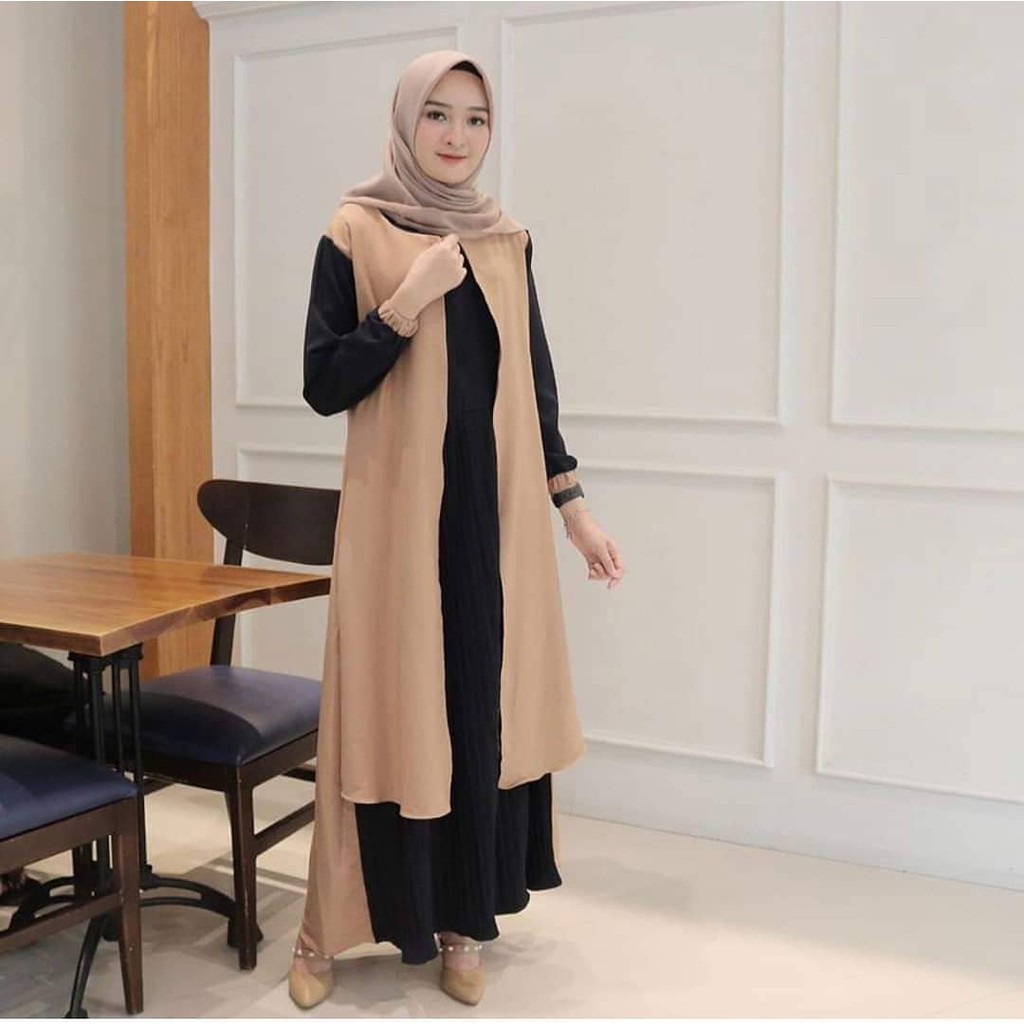 Lavina Maxy mix plisket DRESS MUSLIM l baju wanita l baju gamis l dress l gamis l  baju gamis