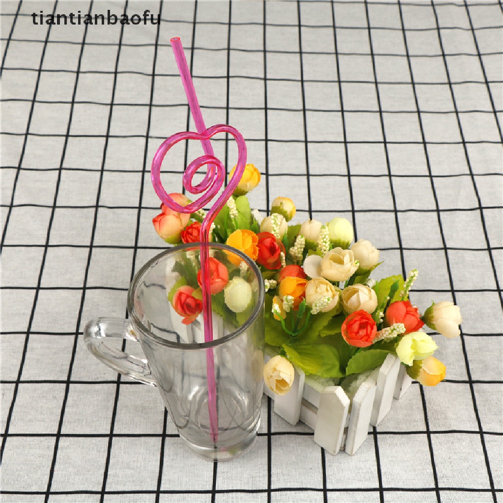 [tiantianbaofu] 10Pcs Drinking Straws Plastic Colorful Drinking Straw Crazy Curly Milk Tea Straws Boutique