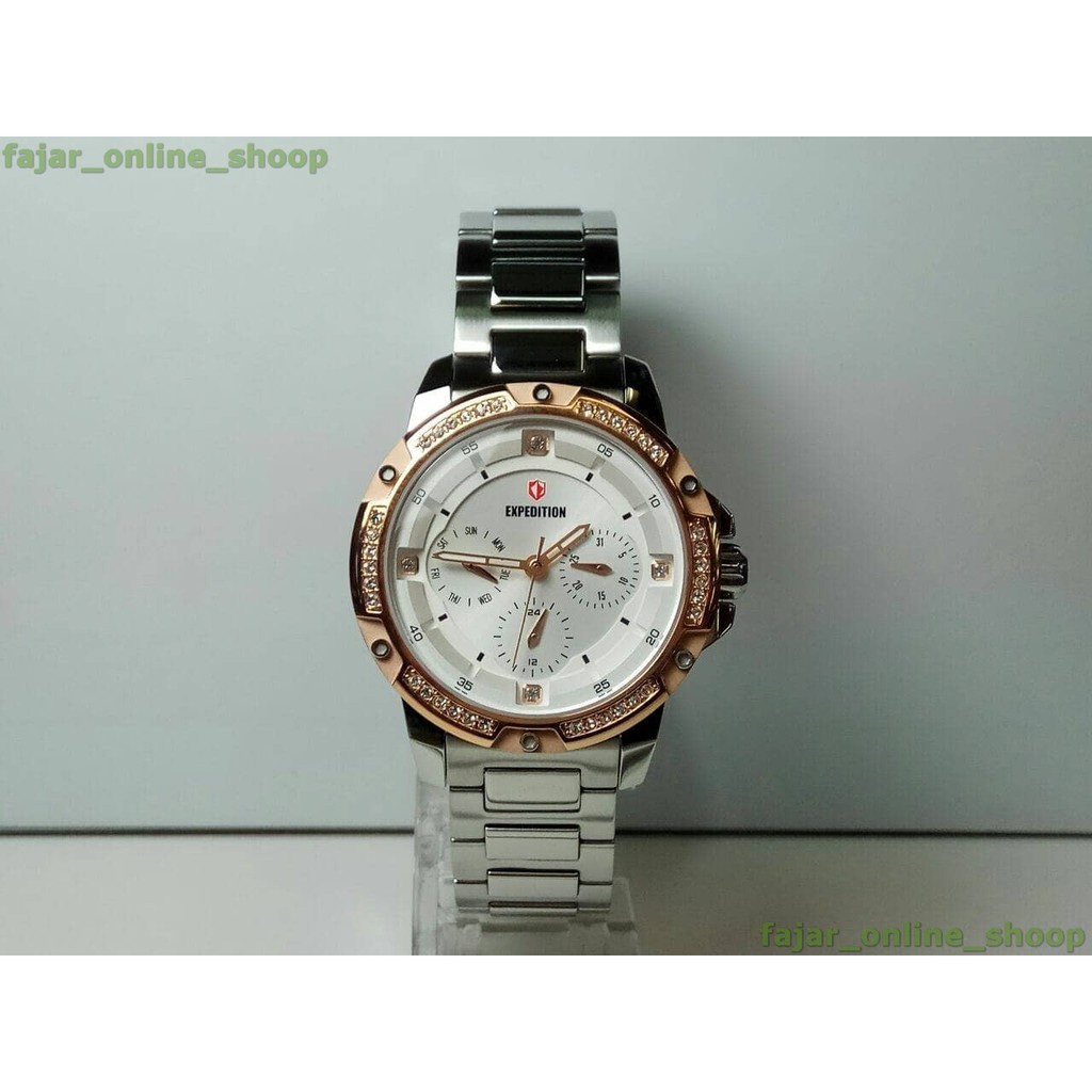 Jam Expedition E 6698B Silver Rose Gold Original