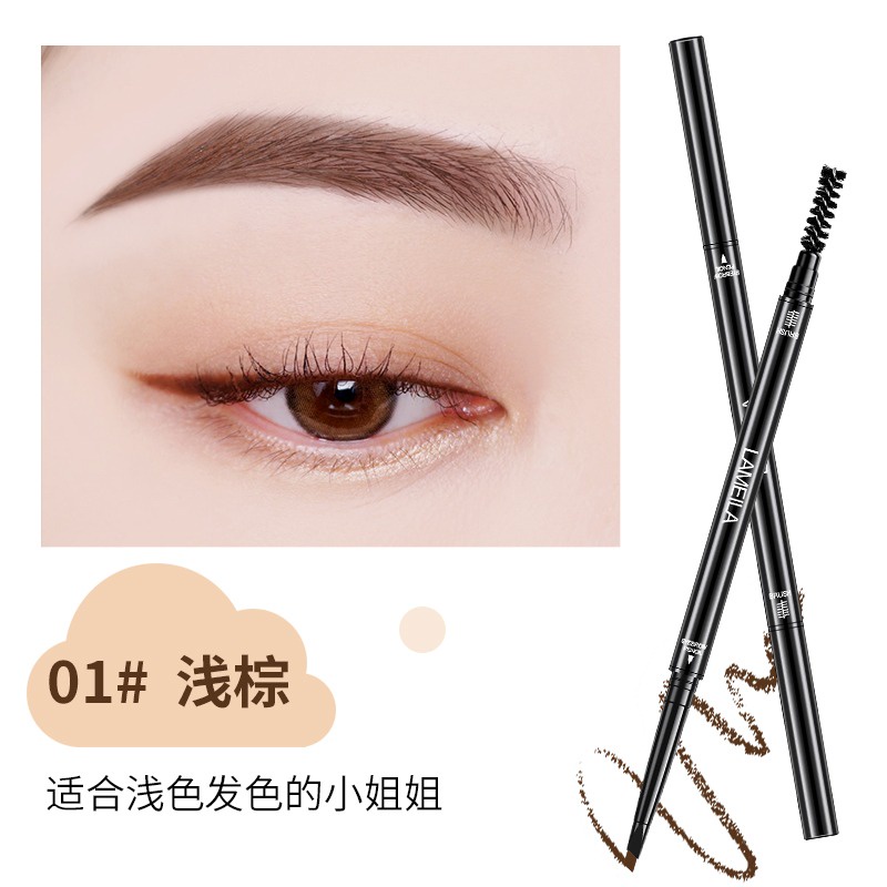 Lameila Pensil Alis  Double Heads Eyebrow Pencil Lasting Eyebrow Pen Waterproof 6 Warna HK836