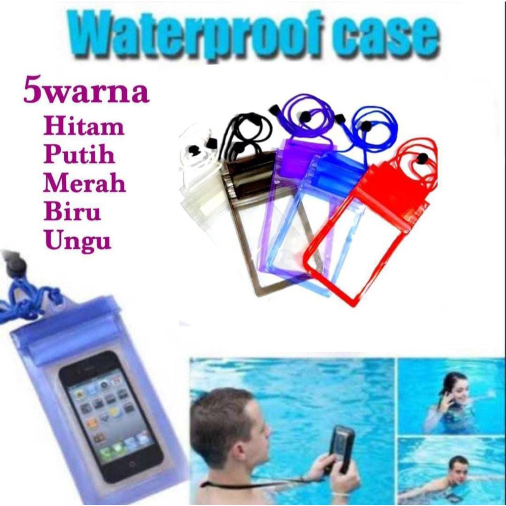 WATERPROOF SOFT CASE HP PHONE ANTI AIR  BERBAGAI VARIAN UNIVERSAL