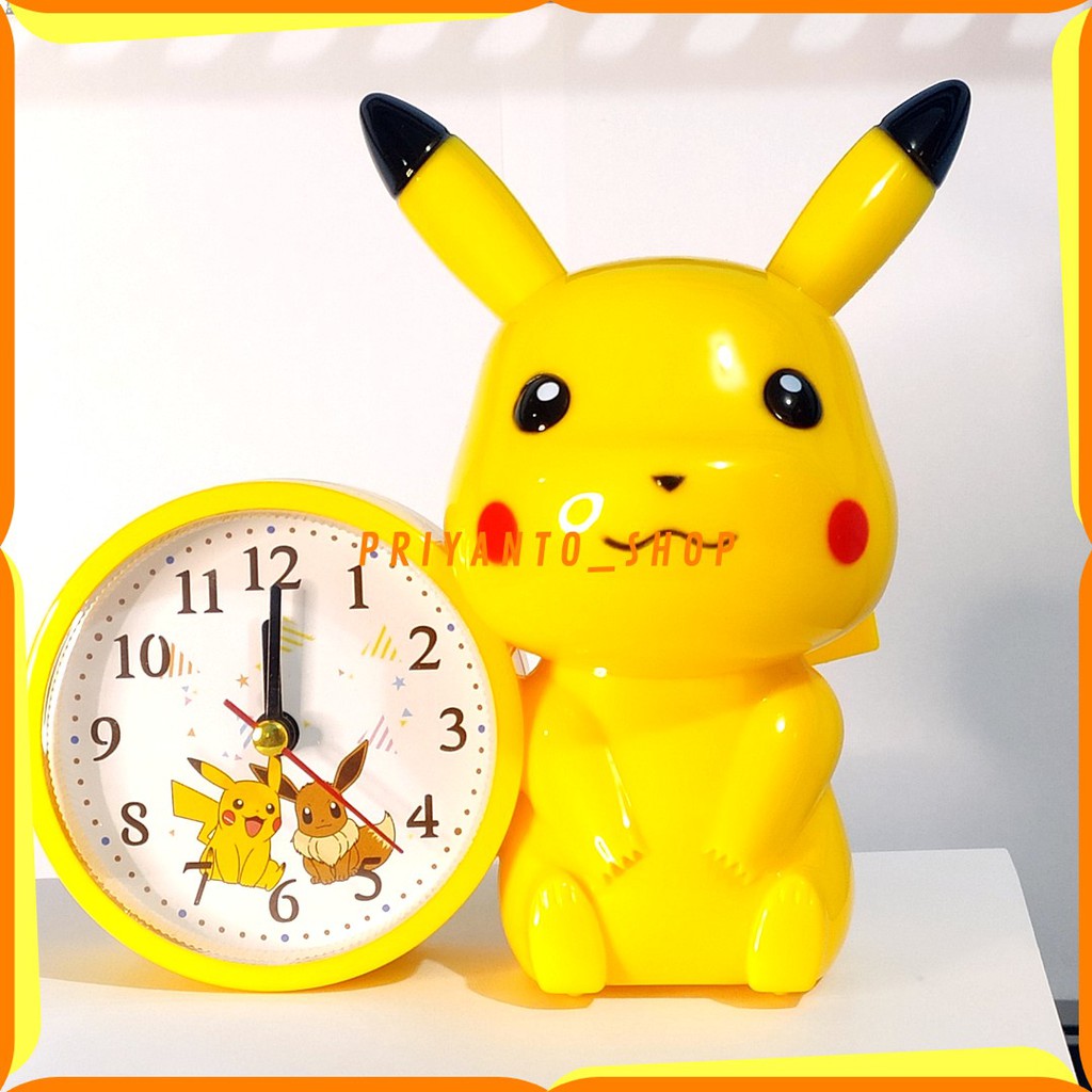 JAM WEKER JAM BEKER ALARM UNIK KARAKTER POKEMON PIKACHU KUNING FREE BATRAI