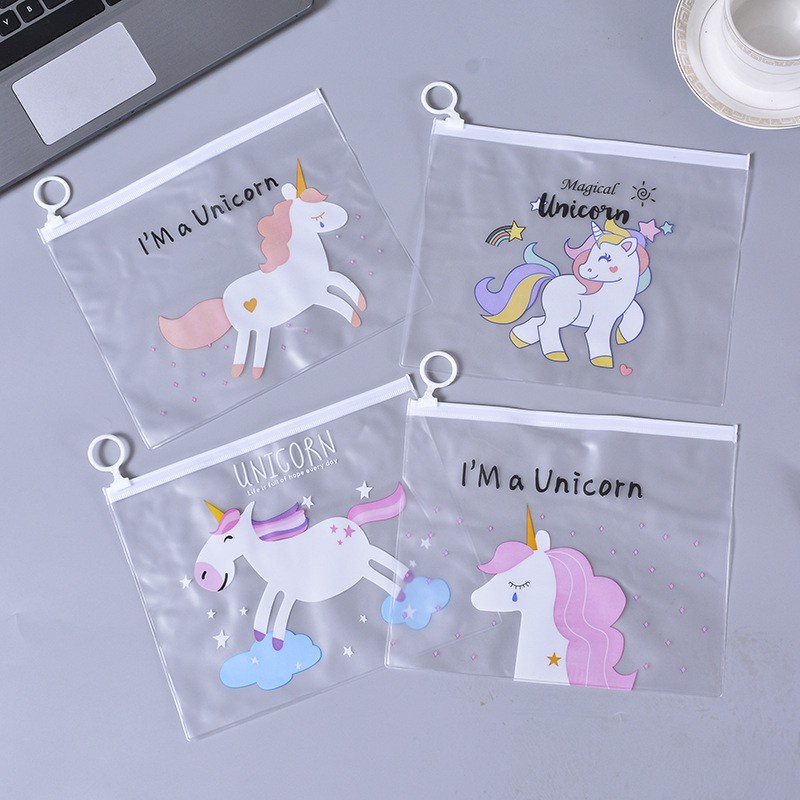 Tas Kosmetik Transparan / Stationary / Pouch Masker / Pouch Unicorn / Kuda Pony