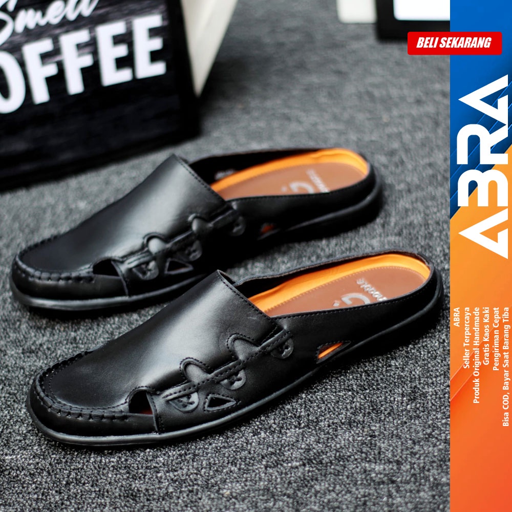 Abra - Sendal Sepatu Kulit Asli Bustong Pria
