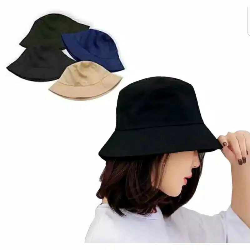 Topi bucket hat polos / bucket hat / bucket dewasa topi bucket wanita / topi korea