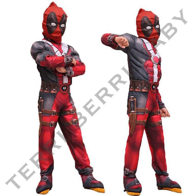 Kostum cosplay deadpool anak Termurah