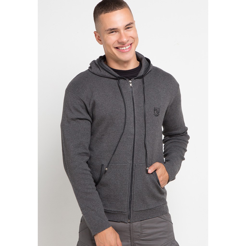Sweater Hoodie Casual Asli MGee 3451C Dark Grey