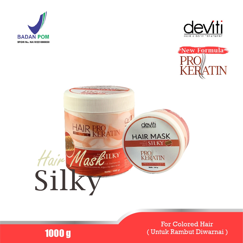 Deviti Hair Mask Silky Pro Keratin Perawatan Rambut Berwarna dan Berkilau 1Kg