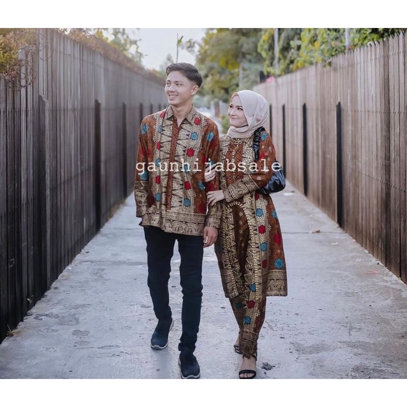 Kemeja Batik Pria bahan katun songket khas palembang