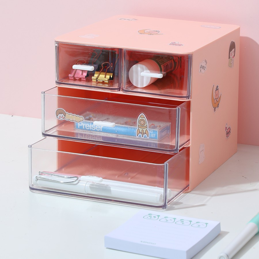 MINISO Kotak Penyimpanan Laci Kosmetik Desktop Organizer Tempat Meja