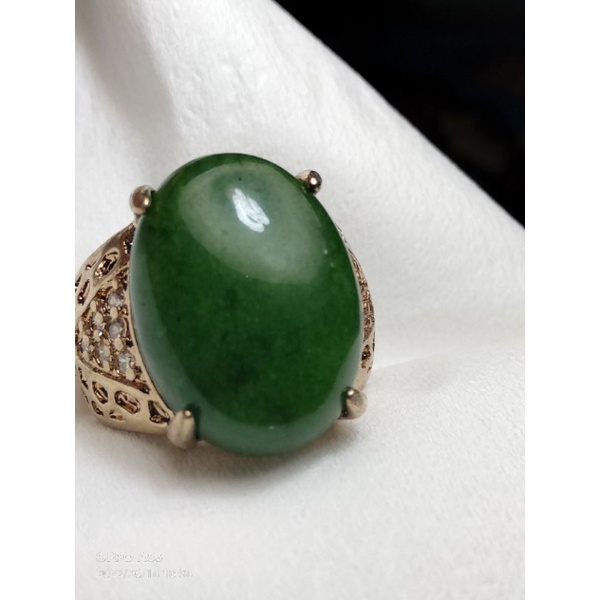 batu cincin giok lumut hijau