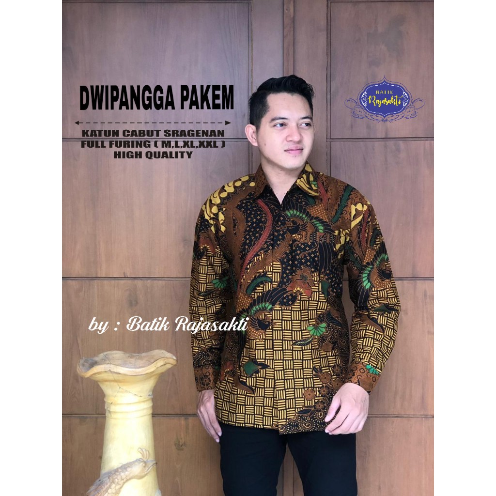 DWIPANGGA PAKEM RAJASAKTI KEMEJA BATIK SOLO PRIA LENGAN PANJANG LAPIS FURING ATASAN BATIK PREMIUM MODERN KATUN HALUS BAHUWIRYA  BANAMITRA BANAMITRA PUTIH BANGSAWAN BAYU PUTRA BERLIAN BIRU BHARATAYUDA BIMASENA BIRENDRA BIRU INDAH BRAHMAKERTA BRAHMAKERTA