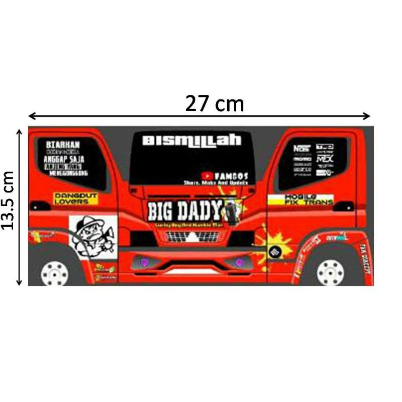 stiker truk miniatur