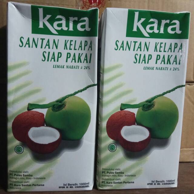 

Santan Kara kelapa siap pakai 1 liter