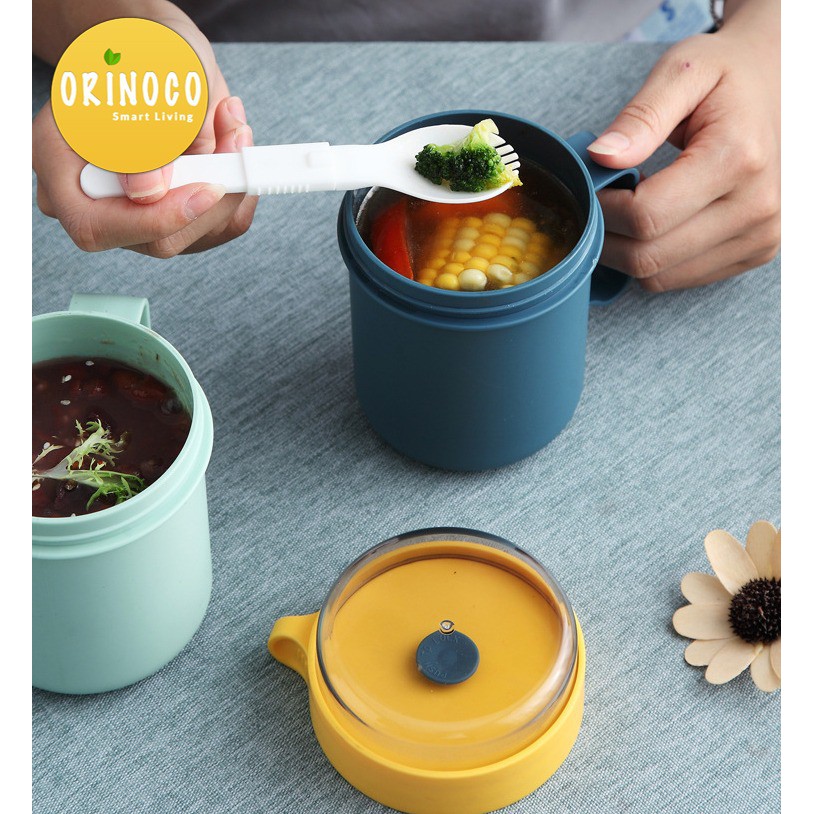 Mug Gelas Soup Or-0238 4 Color Free Sendok