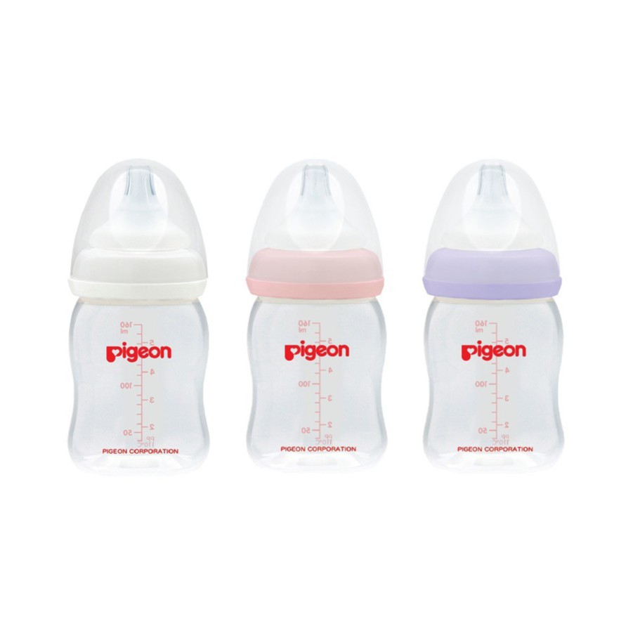 ORIGINAL !!! Pigeon SofTouch Peristaltic Plus PP Wide Neck Bottle Set 3 Pcs 0+ Bulan 160ml 240ml