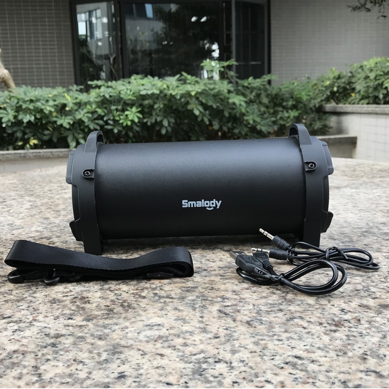 Smalody Outdoor Portable Bluetooth Speaker Boombox with Carrying Strap - SL-10 - Black