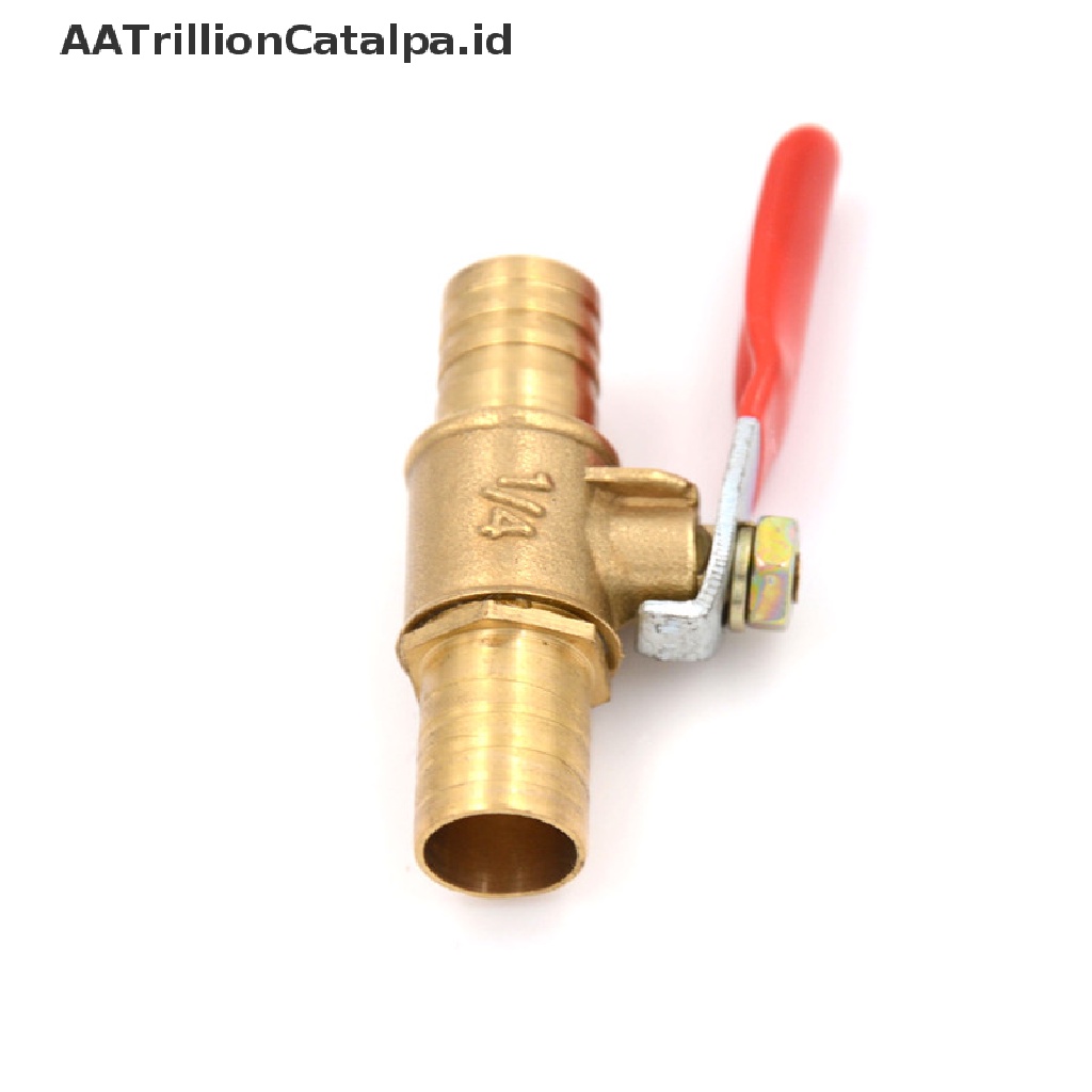 (AATrillionCatalpa) Katup Bola Kuningan 12mm Untuk Selang Air / Udara / Gas / Bensin