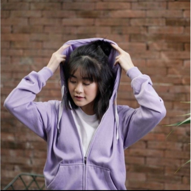 jaket jemper/jaket jemper resleting pria, wanita warna lilac dan beragai warna size; M,L,XL,XXL