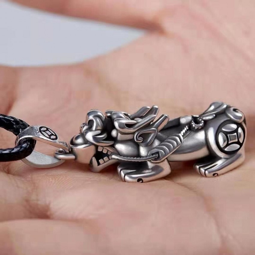 Kalung Liontin Keberuntungan Fengshui Pixiu Gaya Vintage China Untuk Pria Dan Wanita