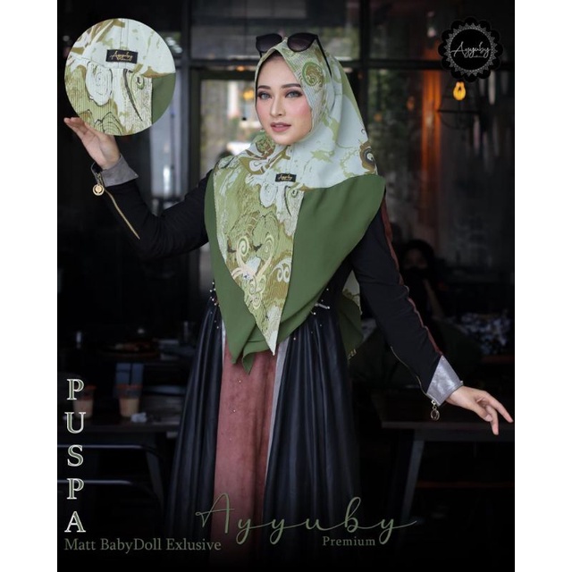 HIJAB PUSPA PLISKET NEW MOTIF CERUTY PREMIUM ORI AYYUBY