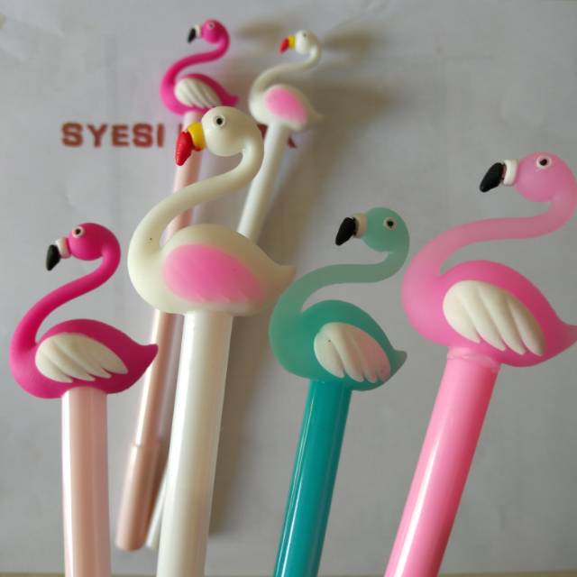 

Pulpen/Pen Gel Karakter Lucu Unik Flamingo (Burung Bangau)