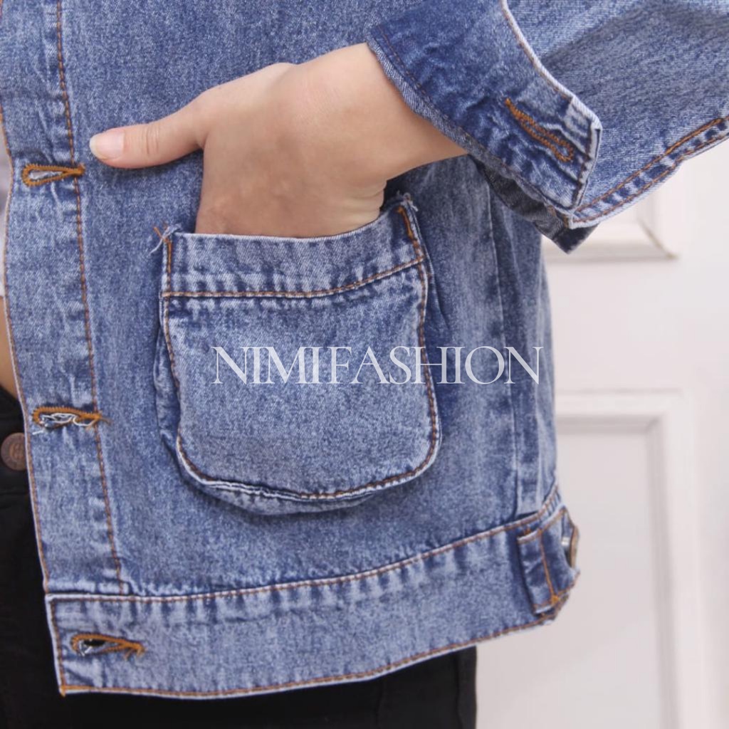 Jaket Denim Wanita Crop Alexa Jacket Jeans Wanita Crop