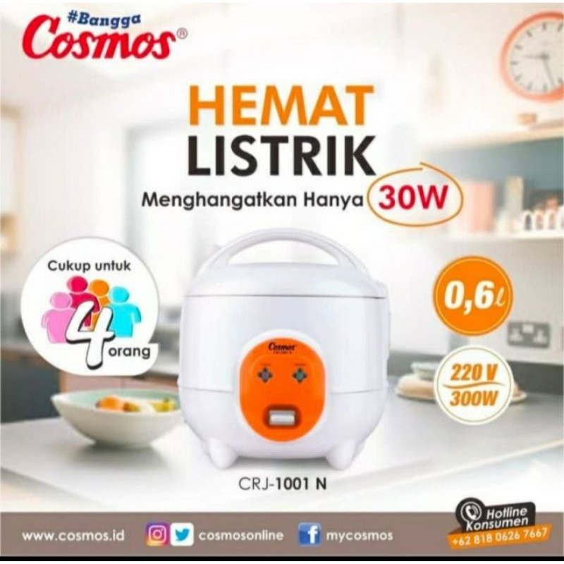 MAGIC COM COSMOS CRJ-1001 Kapasitas kecil 0,6 Liter. HARGA PROMO