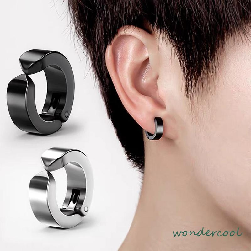 Anting Magnet Tanpa Lubang Telinga Palsu Bahan Titanium Steel-Won