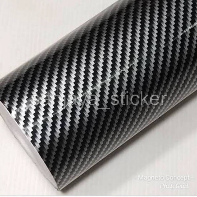 sanjaya_sticker - stiker carbon kevlar/hitam emas/hitam silver