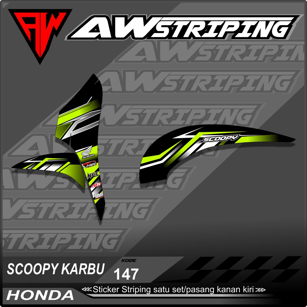 Sticker Striping SCOOPY KARBU List Racing Semifull-Stiker scoopy karbu