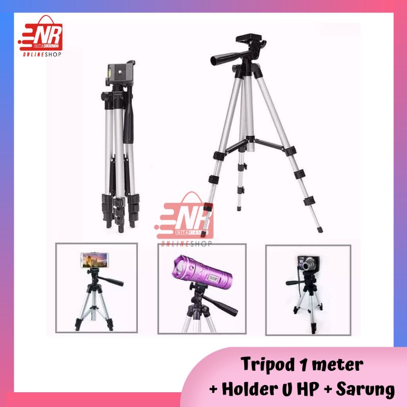 Tripod Hp / Tripod Kamera / Tripod 1 Meter Plus Holder Hp