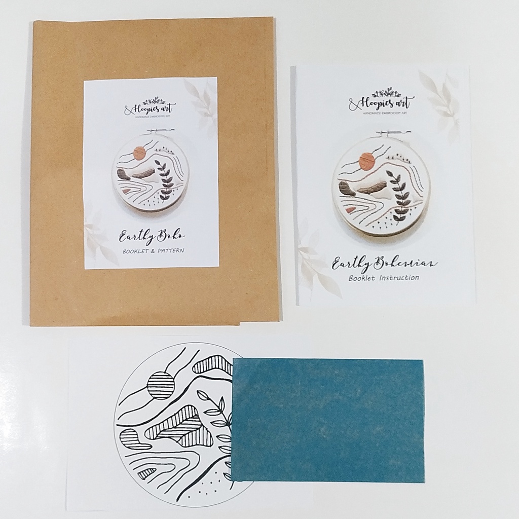 EMBROIDERY PATTERN "EARTHY BOHEMIAN" (Beginner) / Pola Sulam/ Pola untuk Menyulam