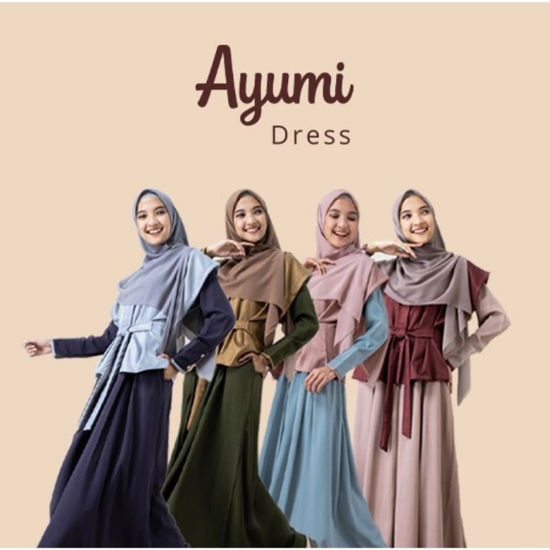 JILBRAVE Ayumi Dress Dengan Outer dan Dress Terpisah Model Rempel Depan Dress