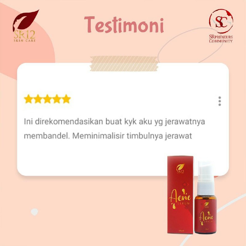 SR12 ACNE SERUM JERAWAT BPOM AMPUH / OBAT PENGHILANG JERAWAT / SERUM RADANG JERAWAT