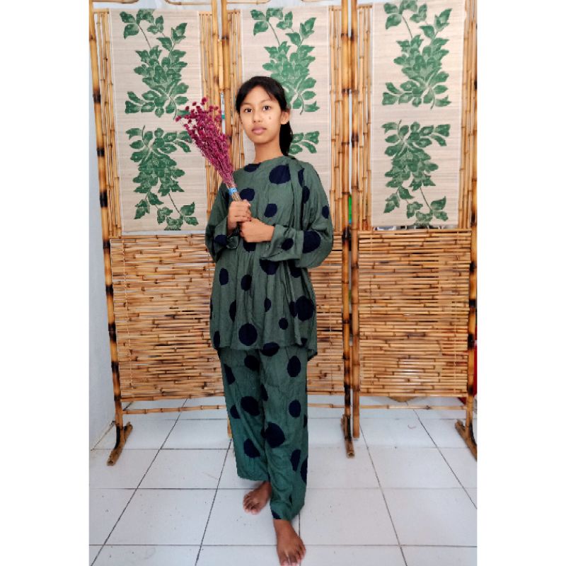 SETELAN LENGAN PANJANG RAYON PREMIUM/ PAJAMAS RAYON MURAH / PIYAMA RAYON/ DASTER JOGJA/ DASTER SOLO