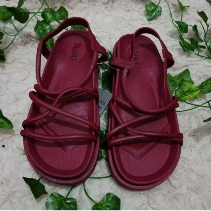 Sandal Jelly Tali Kecil Silang Bahan Tebal 1990-2