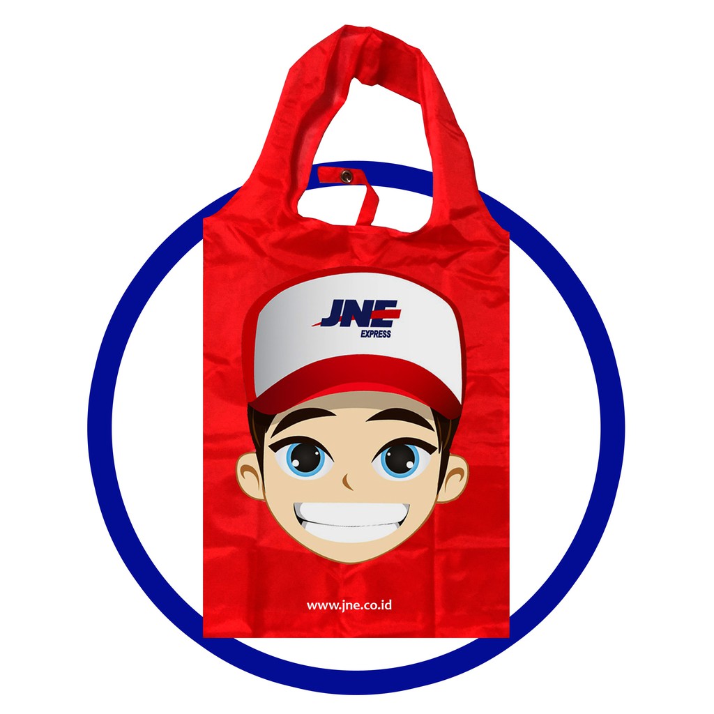 Tas Belanja Lipat parasut / Kantong Belanja Lipat / Shopping bag JONI JNE - Merah