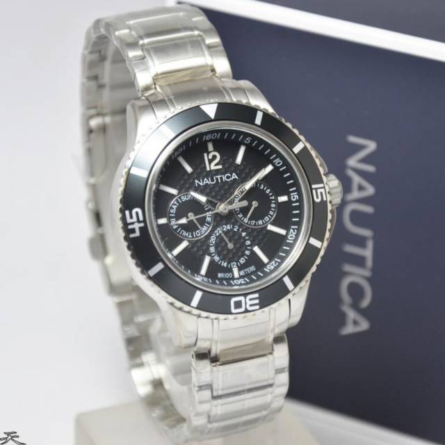 Jam Tangan Pria Nautica A19591G Silver Rantai Original Murah
